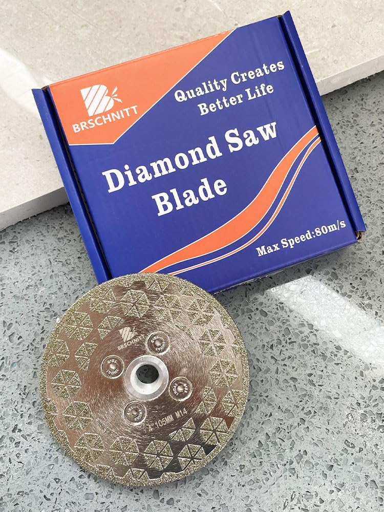 Tarcza diamentowa 115 mm - BRSCHNITT M14 diamentowa tarcza do cięcia i ściernica obustronna do twardych płytek, ceramiki, gresu, granitu, marmuru (2 szt.)