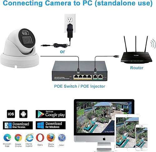 Miniatura 6 de Cámara de torreta IP PoE 4K 8MP al aire libre 247 versión nocturna a todo color 0.110 in 105 gran angular, H.265, IP67, compatible con Uniview NVR,