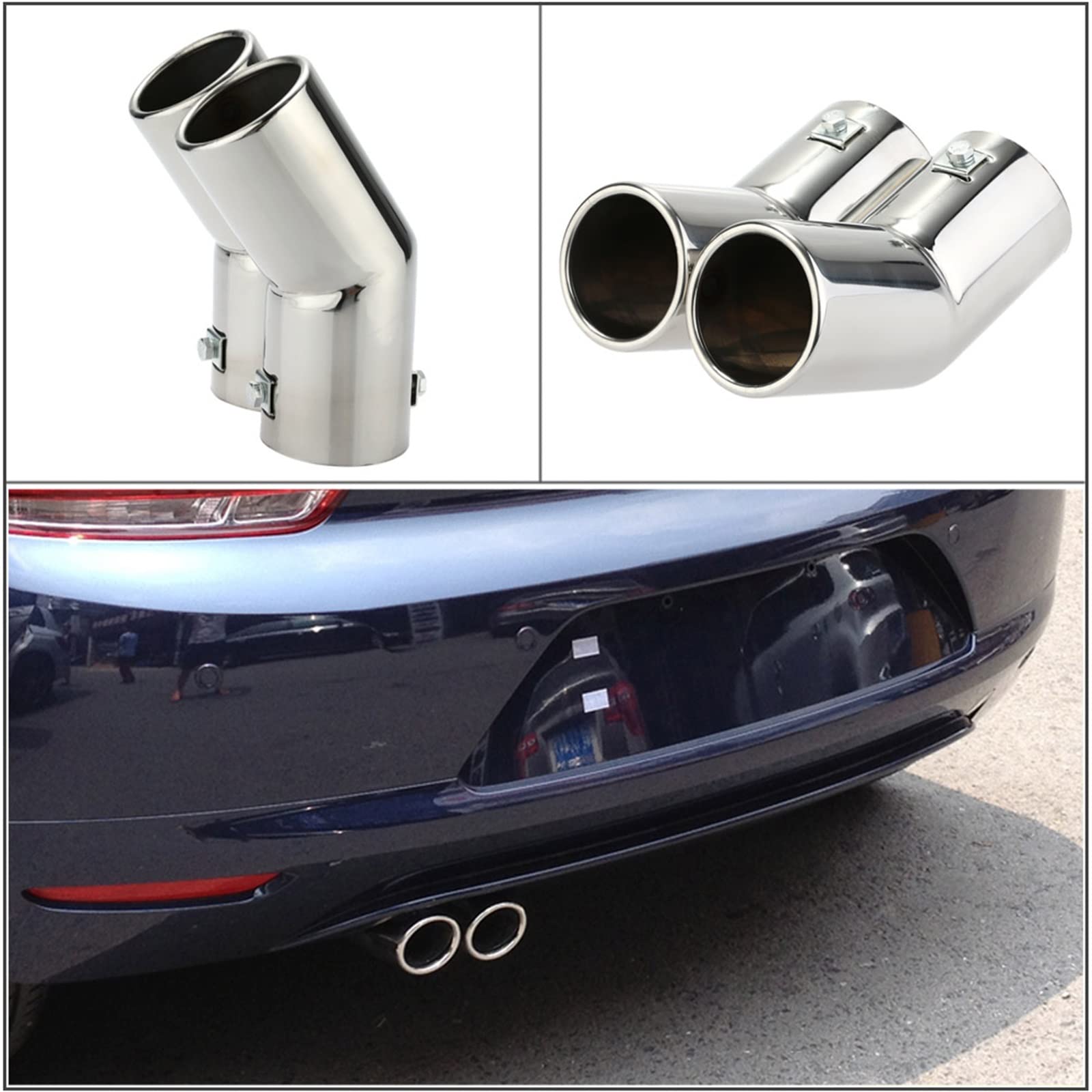 modifica Tubo di scarico Per Golf 4 tubo di scarico tubo di scarico doppio tubo di scarico in acciaio inox silenziatore