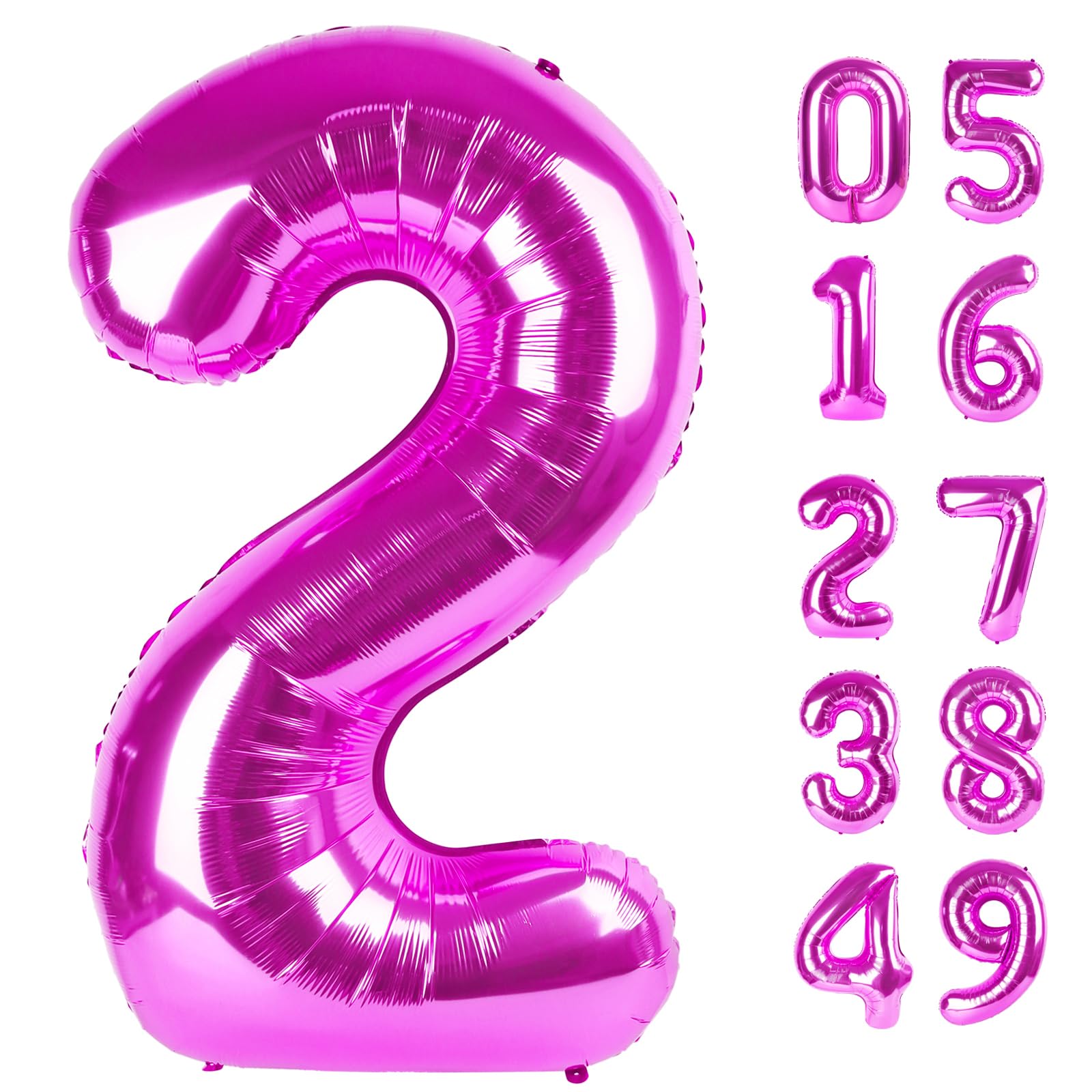 Rosy Purple 2 Balloon - Number Balloon 40 Inch, 2st Rosy Purple Decorations