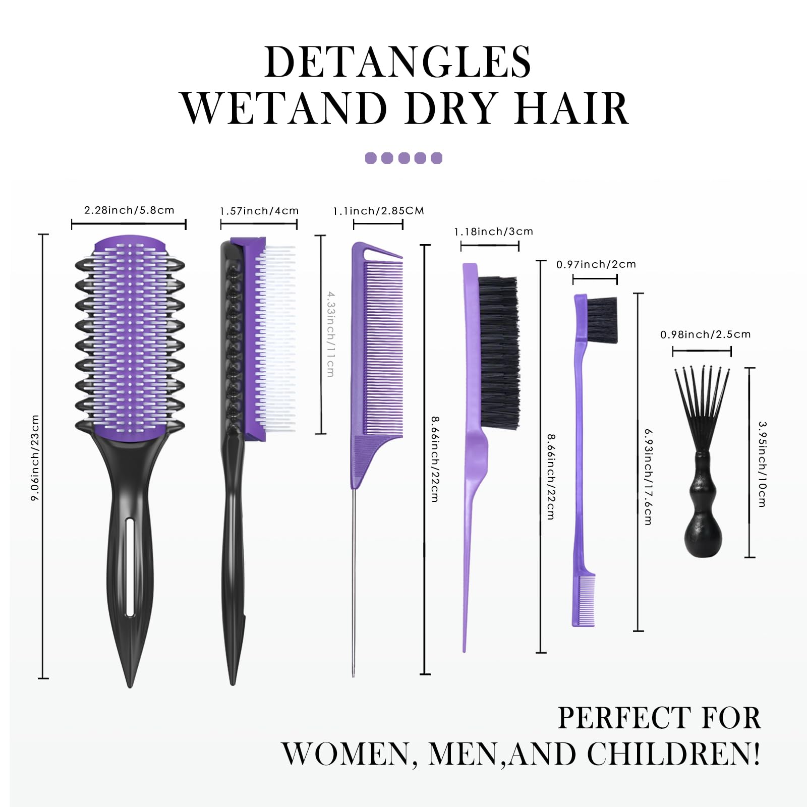Lockendefinierungsbürste – Entwirrungsbürste – inklusive 3 Haarstyling-Werkzeugen für nasse oder trockene Anwendung – tägliche Lockenpflege für stilvolle Frisuren – glatte Locken für Männer, Frauen