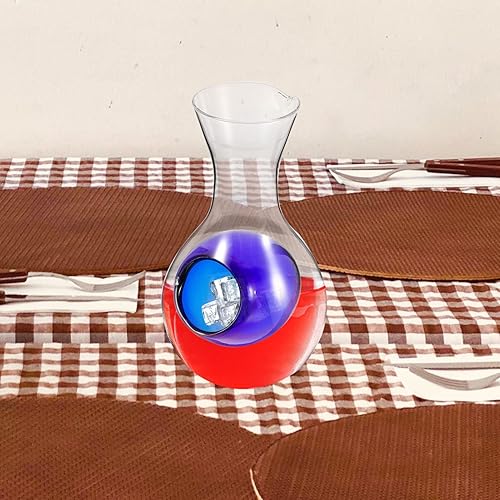 Miniatura 8 de Alipis Decantador de vino, decantador de vidrio de sake frío, jarra de vino tinto de 13.5 fl oz, aireador de vino soplado a mano, jarra de vino