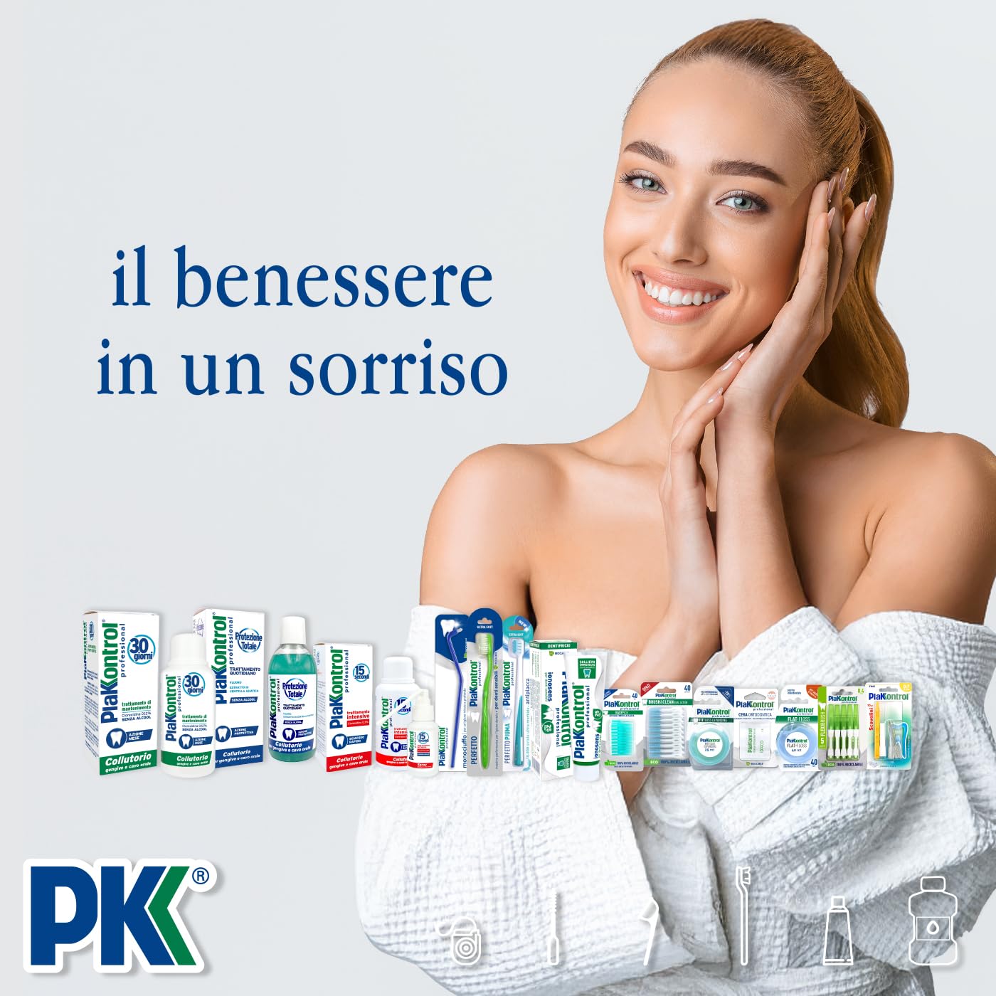 Plakkontrol® scovolini per l'igiene dentale con manico intercambiabile - 0,7 mm, conf. 10 pz, peso confezione: ℮ 14 g