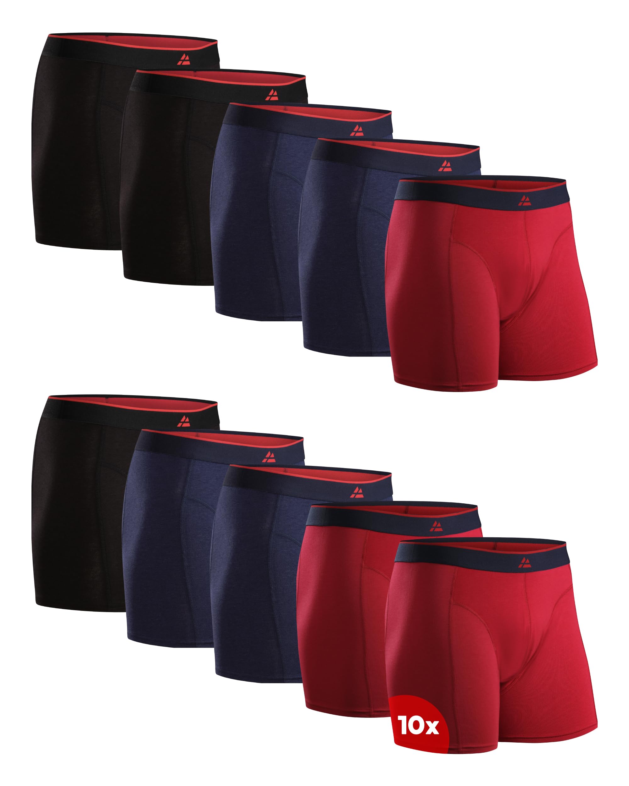 DANISH ENDURANCE Boxer Uomo in bambù Ultra Morbido, Mutande Boxer Bamboo Comodi, Traspiranti, con o Senza Apertura Frontale, 6 o 10 Paia