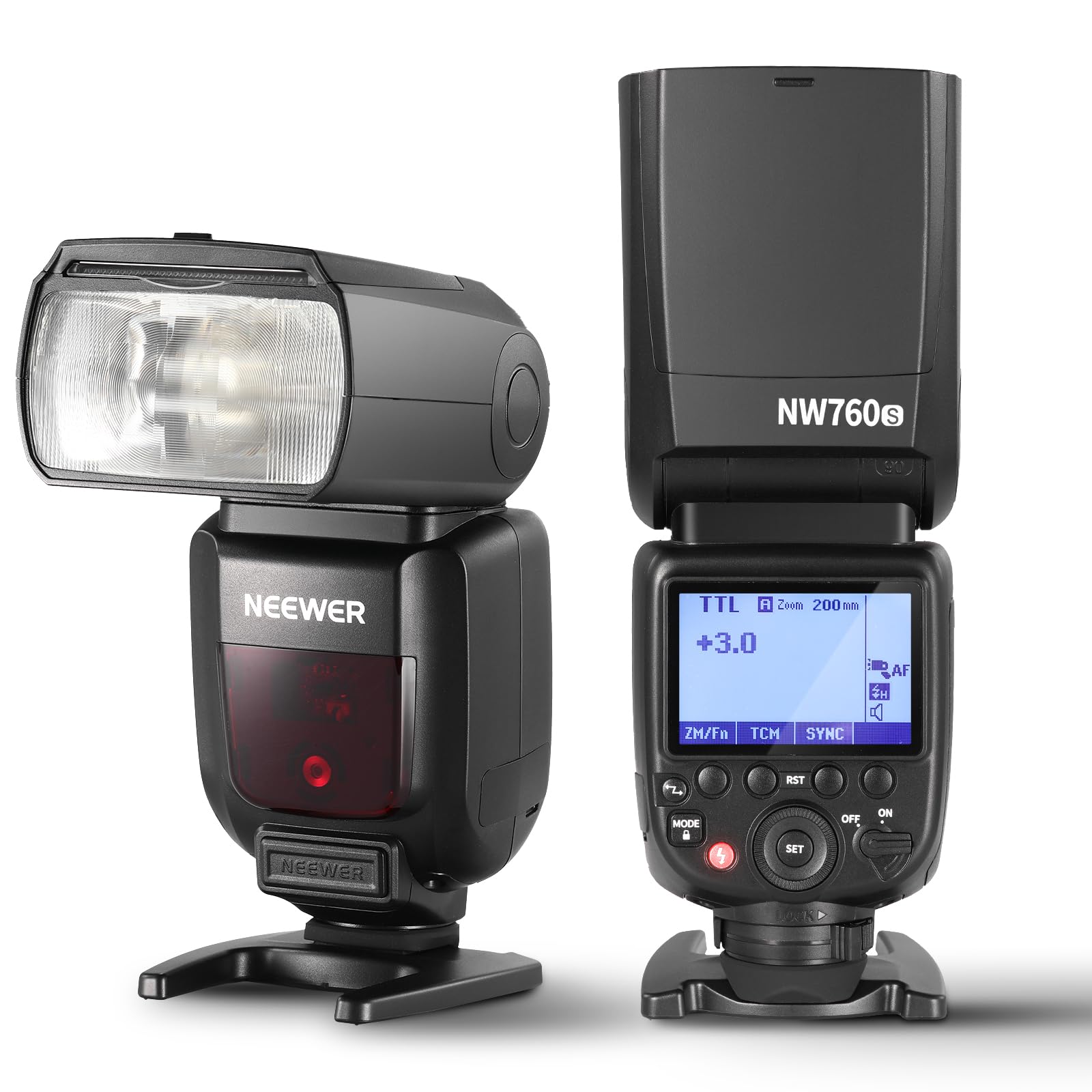 NEEWER NW760-S TTL Flash Speedlite Compatible con Sony DSLR Cámaras, 76Ws GN60 2,4G 1/8000s HSS Speedlight, Conversión TCM, 230 Flashes de Potencia Total, 0,1-2,7s Linterna de Reciclaje Rápido
