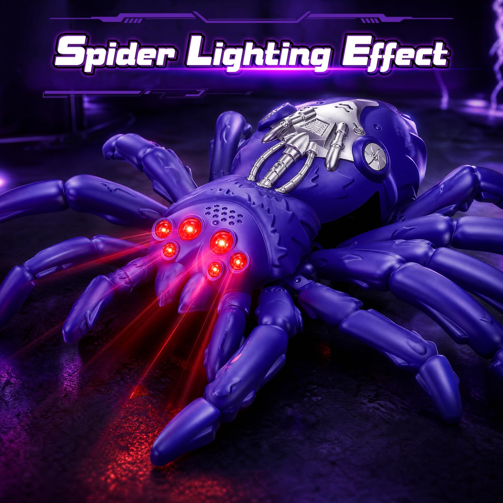 Ferngesteuerte Spinne Spielzeug, RC Spinne Fernbedienung Wandkletterspinne Auto, 360° Rotation Stunt RC Auto, Kletterwände und Krabbeln Auf Dem Boden Spielzeug, Geschenk für Jungen Mädchen, Lila