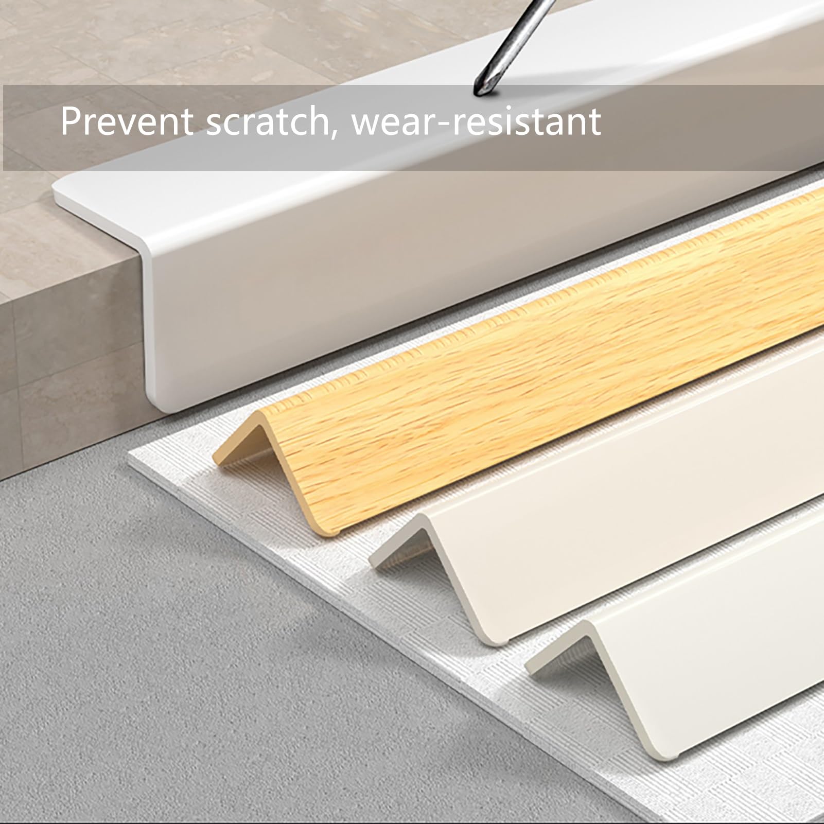 Wand-Eckenschutz, Eckschutzleiste aus PVC for die Wand, mehrfarbig, mehrere Größen(White,4x150cm/1.6x59in)