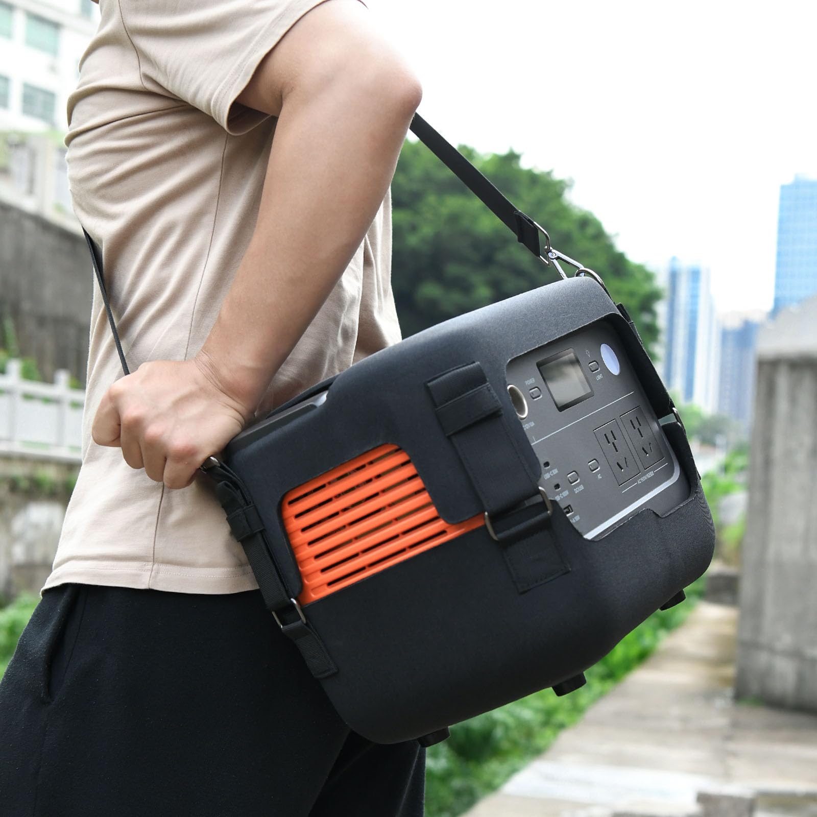 Funda protectora de almacenamiento para unidad de alimentación, incluye carga lateral abierta y base impermeable para uso al aire libre, impermeable, transportable, protección para productor