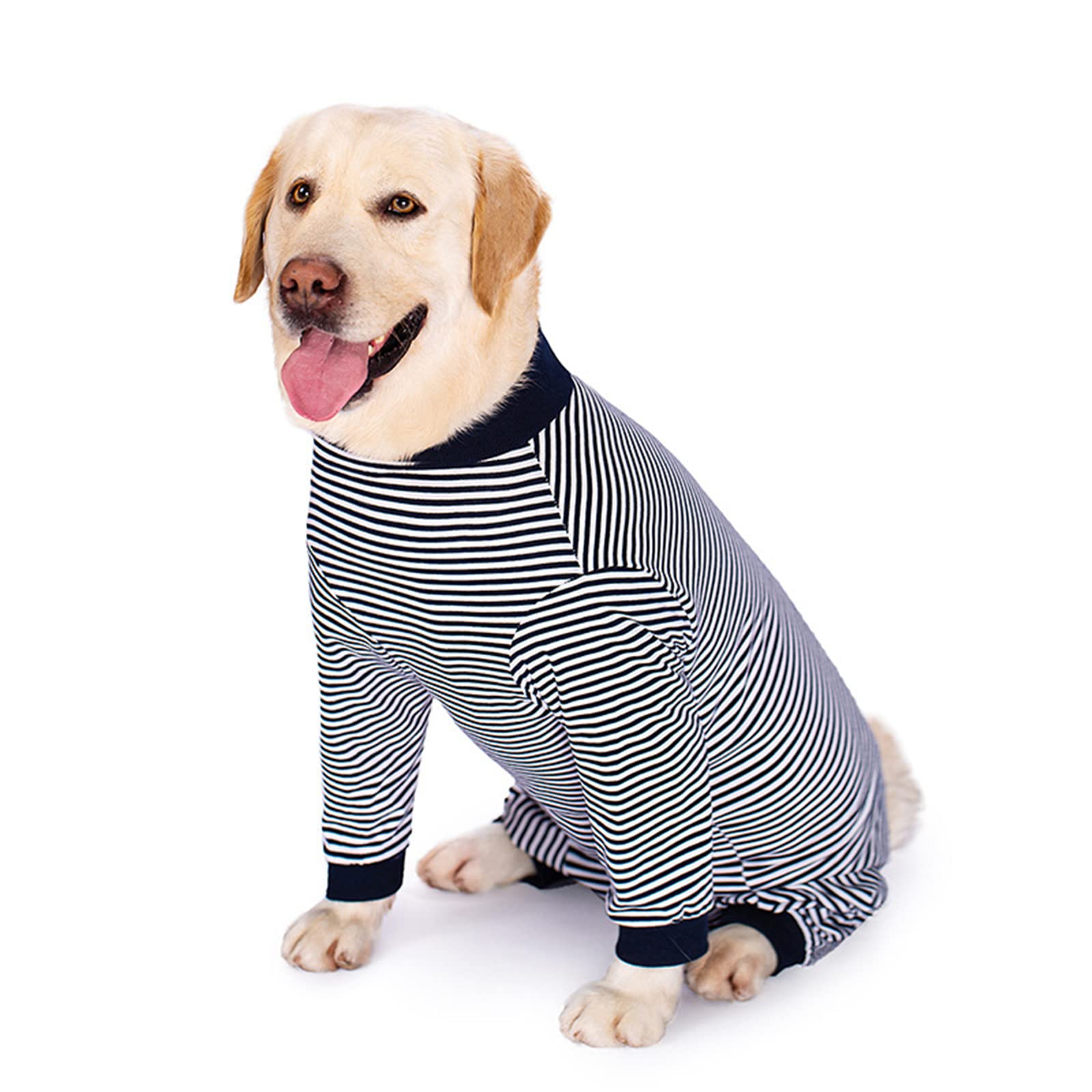 Pyjama jumpsuit voor middelgrote en grote honden - lichtgewicht katoenen hondenshirt - anti-haar hondenonesies - herstelkleding na operatie - grijze onderkant giraf
