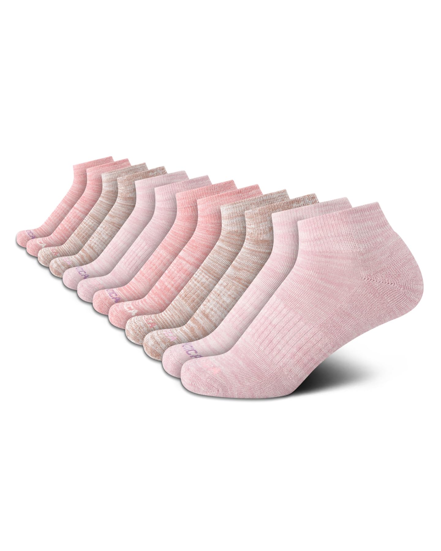 Nautica Womens Quarter Socks Cushioned Moisture Wicking Socks, 12 Pack
