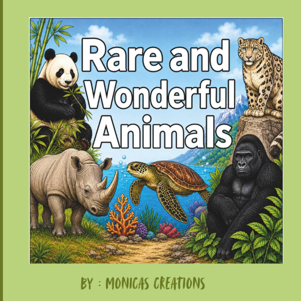 Rare and Wonderful Animals: Color, Learn and explore Endangered species from around the world | Discover Rare and Endangered Animals with Educational ... Wildlife Coloring Book for Kids Ages 4+