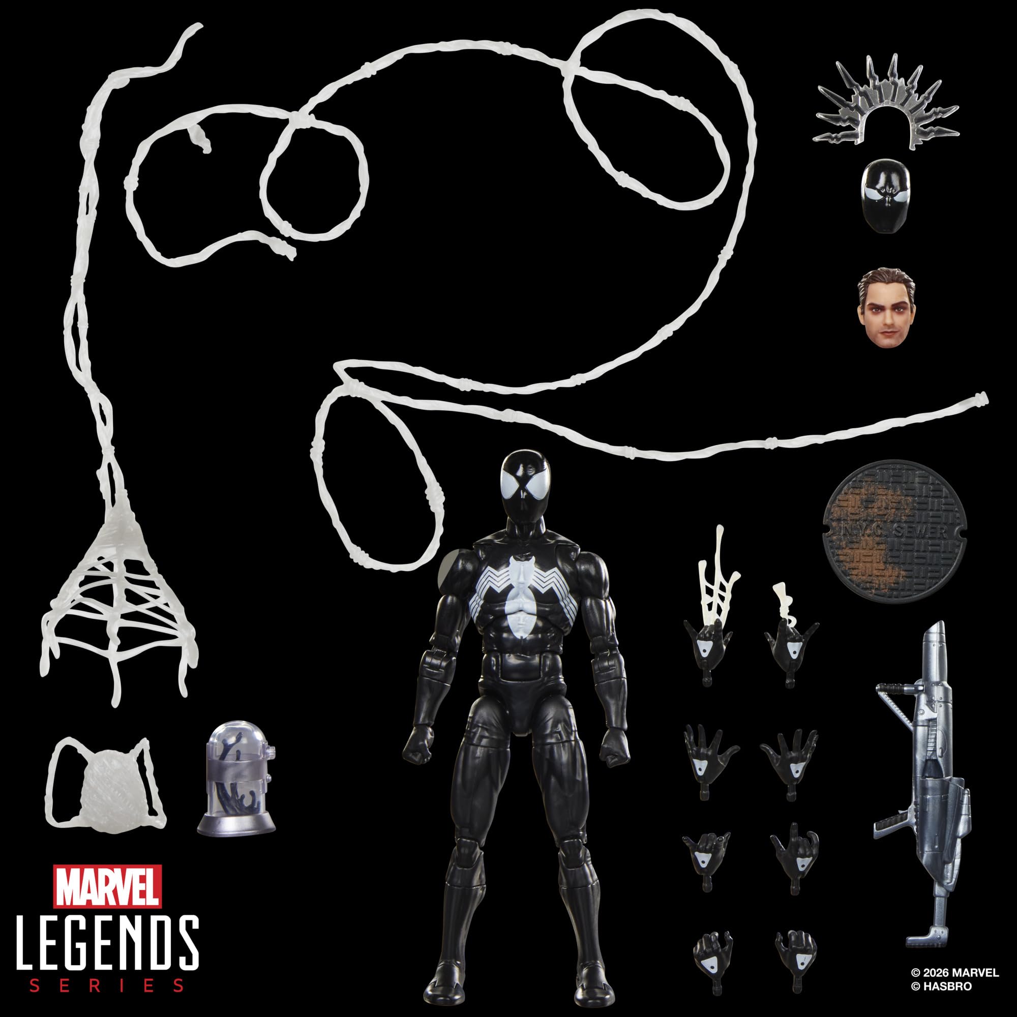 Serie Hasbro Marvel Legends Maximum, Spider-Man simbionte, action figure collezionabile deluxe da 15 cm, ispirata ai fumetti di Spider-Man, con punti di snodo fantastici e accessori spettacolari