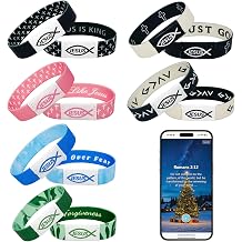 6Pack Inspirational Bible Verse Bracelets, Christian Religious Jewelry Gifts with NFC Daily Bible Verse, Elastic String Faith Friendship Bracelet for Teens, Men, Women