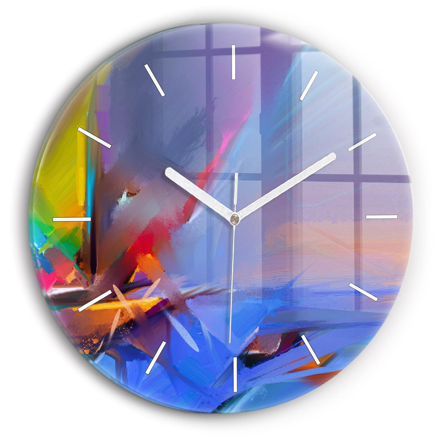 Horloge en verre silencieuse pour chambre et salon sans bruit de tic-tac 30cm
