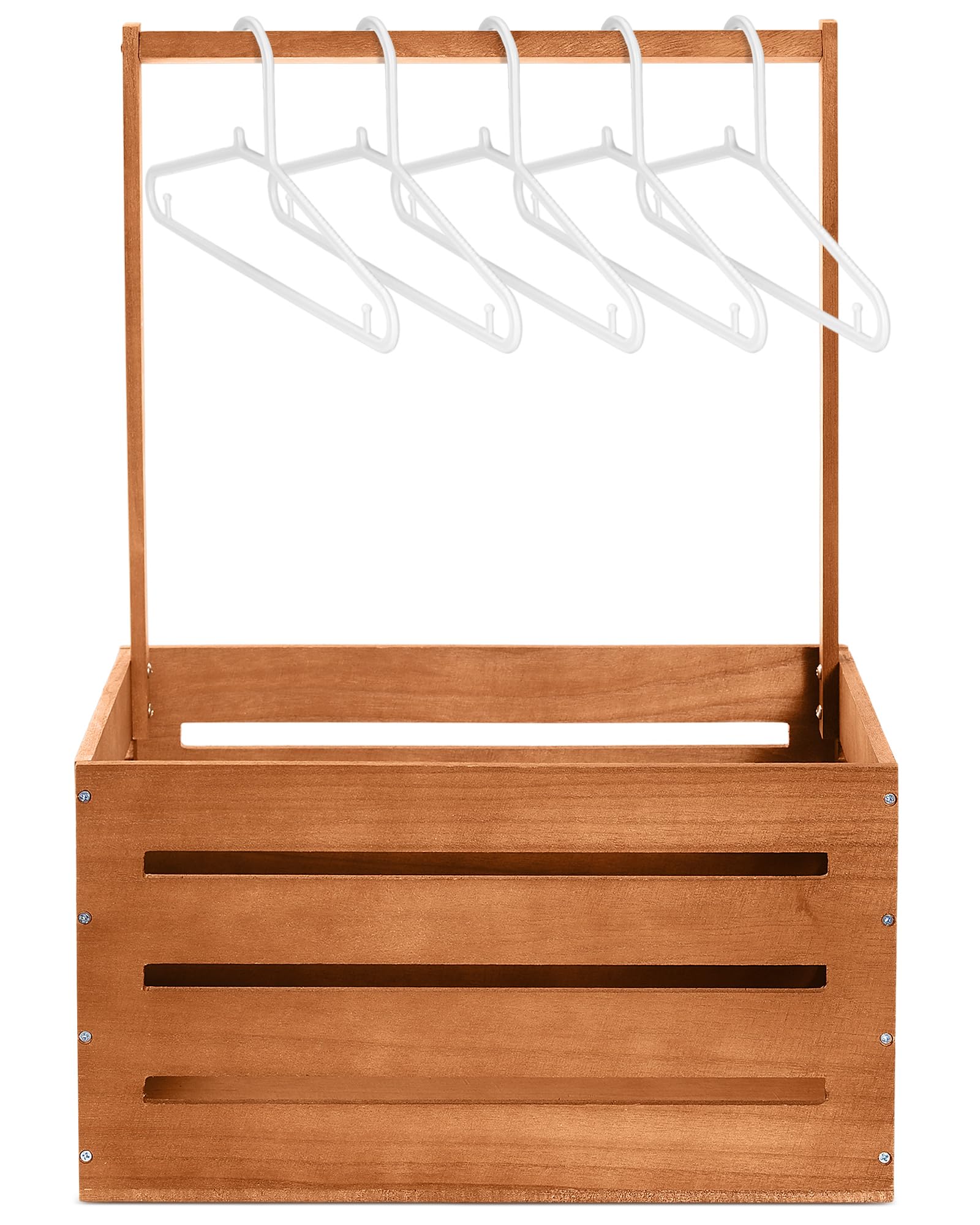 Suzile Caja de madera para baby shower, cesta de regalo, banco de arcilla | Perchero para ropa de bebé con asa, caja de almacenamiento para revelación de género para niños y niñas recién nacidos