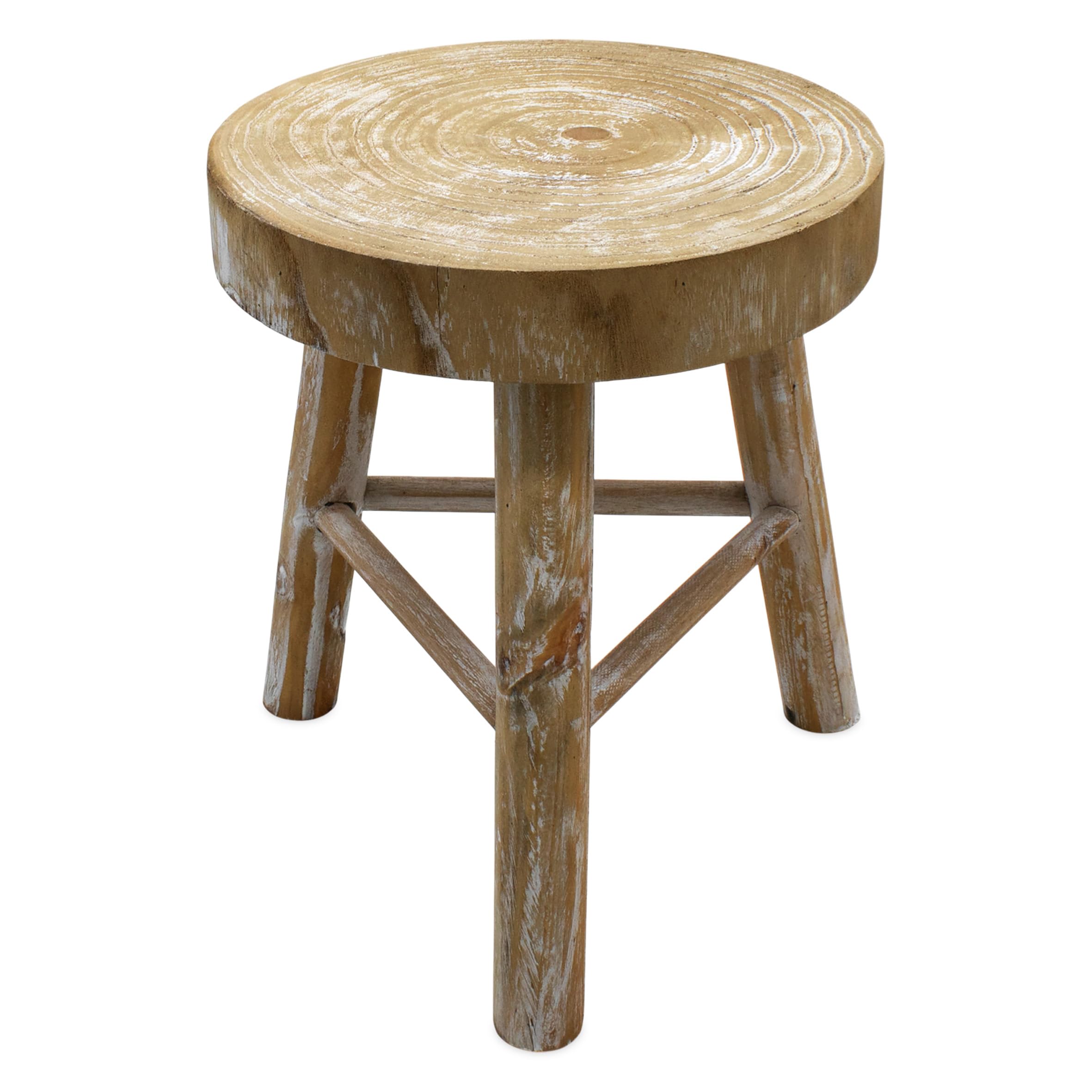 Spetebo Sgabello per fiori in vero legno con 3 gambe – 20 cm