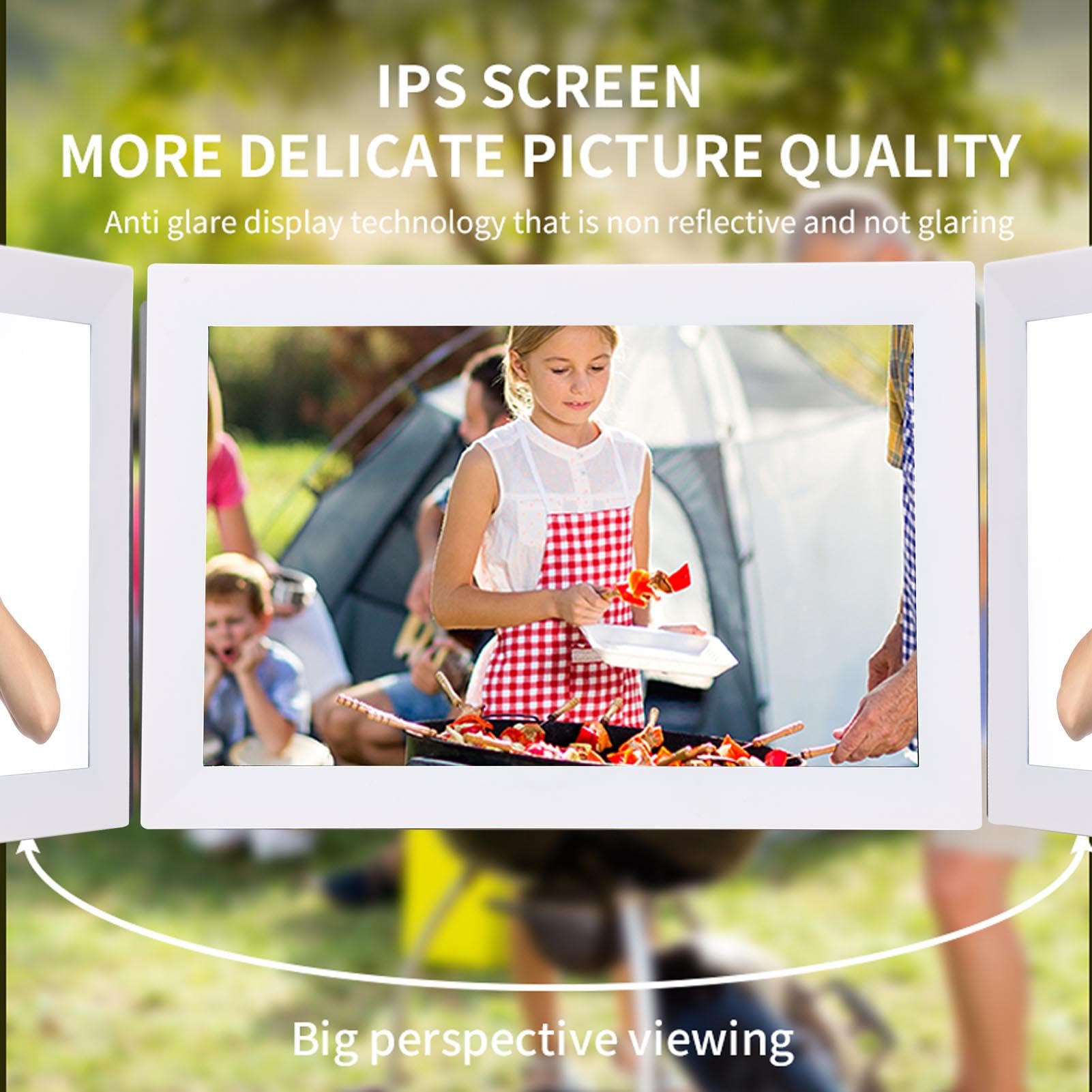 13.3 In Frame Digital Picture, Frame di Foto Digitale WiFi, Touch Screen 1280x800, Memoria da 32 GB, Tabletop o Montato a Parete, Condividi Foto/video Dall'app Telefonica (EU Plug)