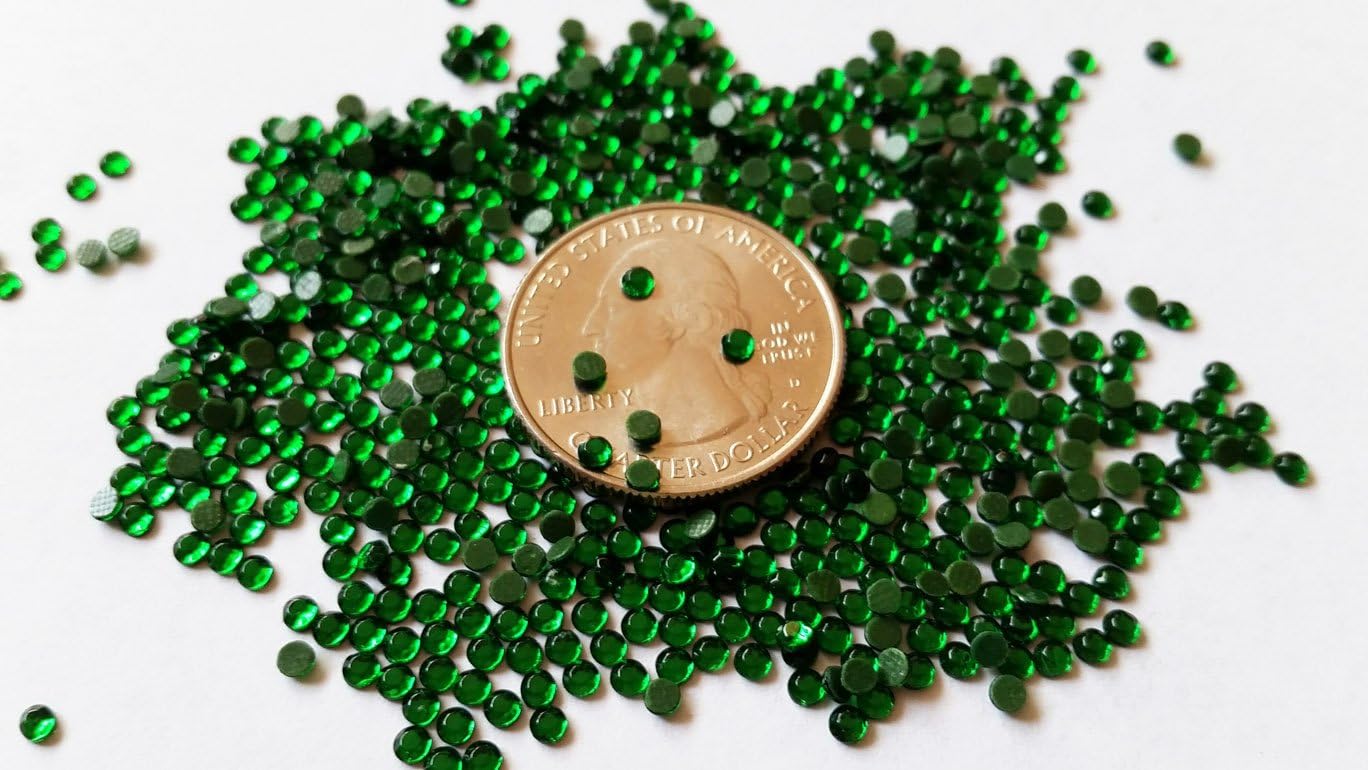 GoldenLiving168 Emerald Green Round 600pcs Rhinestone 3mm (10ss) 3D Acrylic Nail Art Decoration Cellphone Case USA SELLER! FAST SHIPPING!
