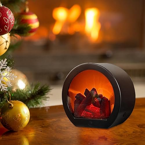 Miniatura 5 de Mini calentador de chimenea, linternas decorativas para chimenea, pequeña chimenea falsa, lámpara de fuego LED con efecto de llama, decoración