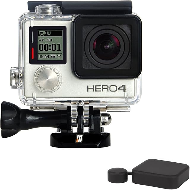 micros2u [Upgraded Model 2018] Underwater Waterproof Dive Housing Case + Protective Lens Cap. Compatible with Gopro Hero 4, 3, 3+. Depth Rated to 147ft (45m)