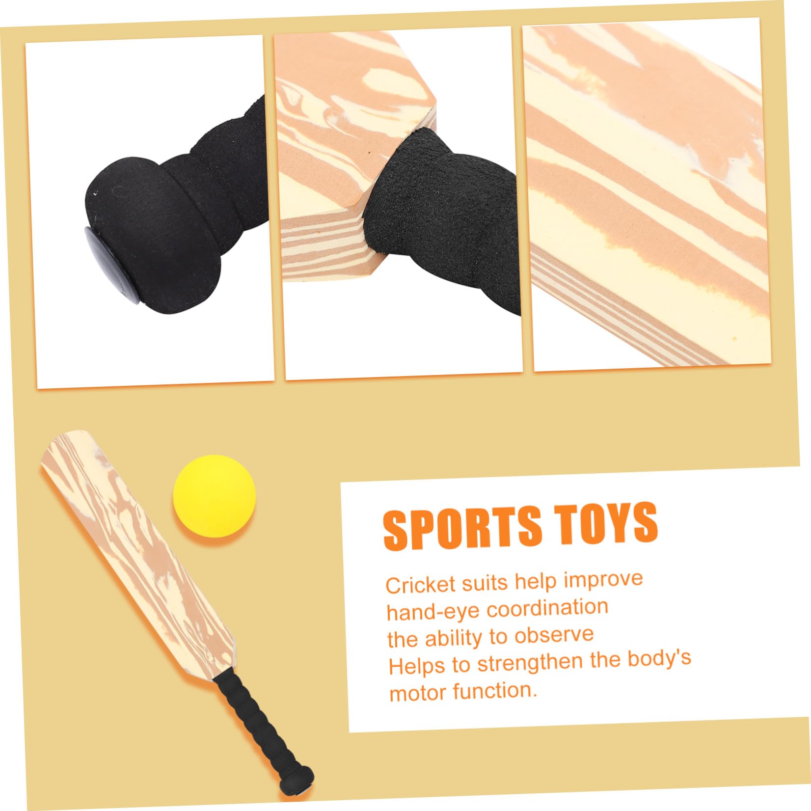 Set da Gioco Cricket per 24 Pollici Mazza in Spugna Eva Sicura, Kit Giocattolo Creativo Sport all’Aperto per attività Ricreative nel Giardino e Interazione