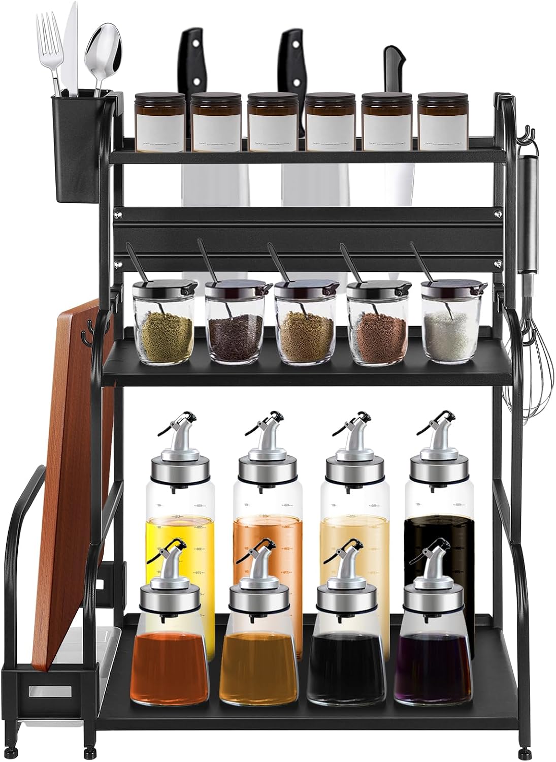 Under Sink Storage – Metal Kitchen Storage Shelf, 2/3 Tier Shelf for Kitchen Bathroom, 48 x 22 x 60 cm (Black) image 3