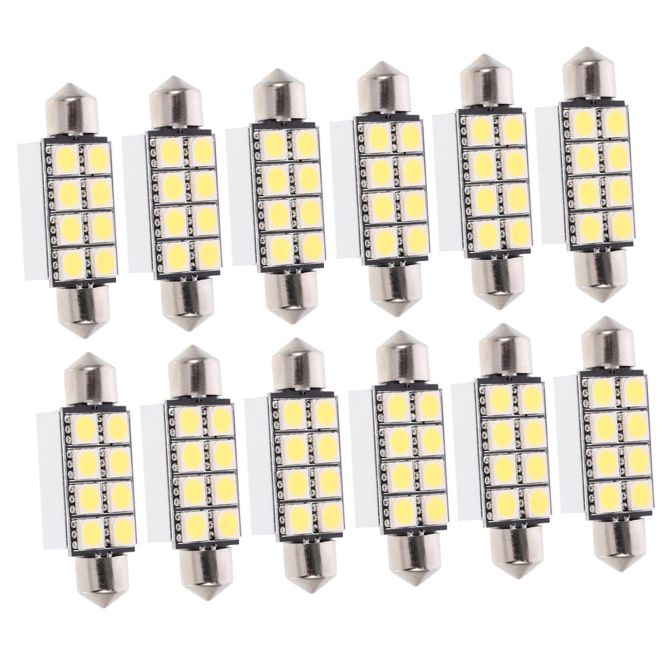 ULTECHNOVO 24pezzi Festoon Led Lampadine Auto Luce Dome Argento Basso Consumo Energetico Alta Durabilità Compatibile Con Adatta Per Illuminazione Strumentazione Auto e Luce Bagagliaio