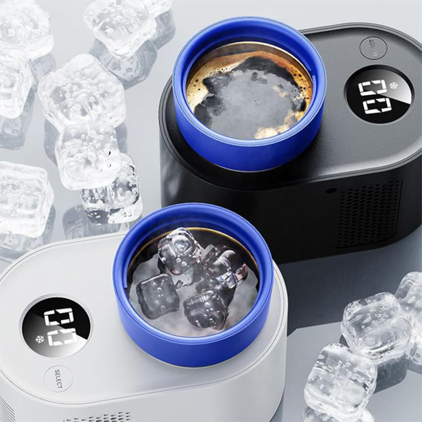 Schnellheizender Kühlbecher, Intelligenter Auto-heiz- Und Kühlbecher Mit Led-anzeige, 0 °c Kühlung & 60 °c Heizung, 40–60 °c Konstante Temperatur, Für Auto, Büro, Zuhause, Bier, Saft