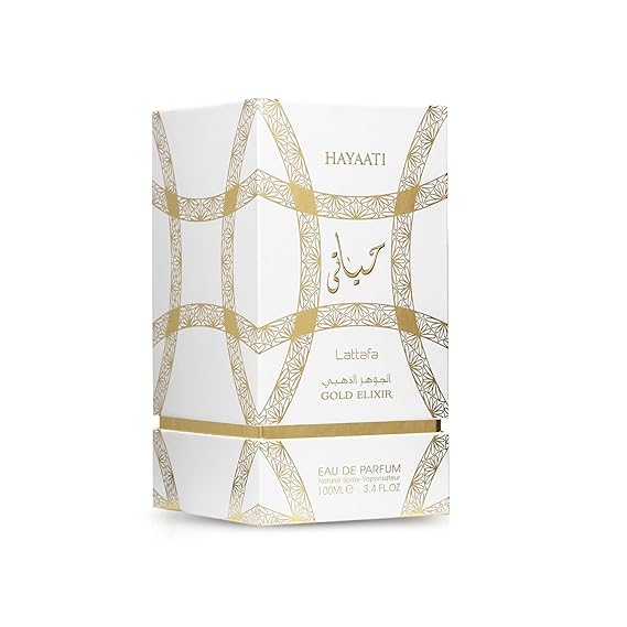 Lattafa Hayaati Gold Elixir Eau De Parfum Spray for Unisex، 3.4 Ounce