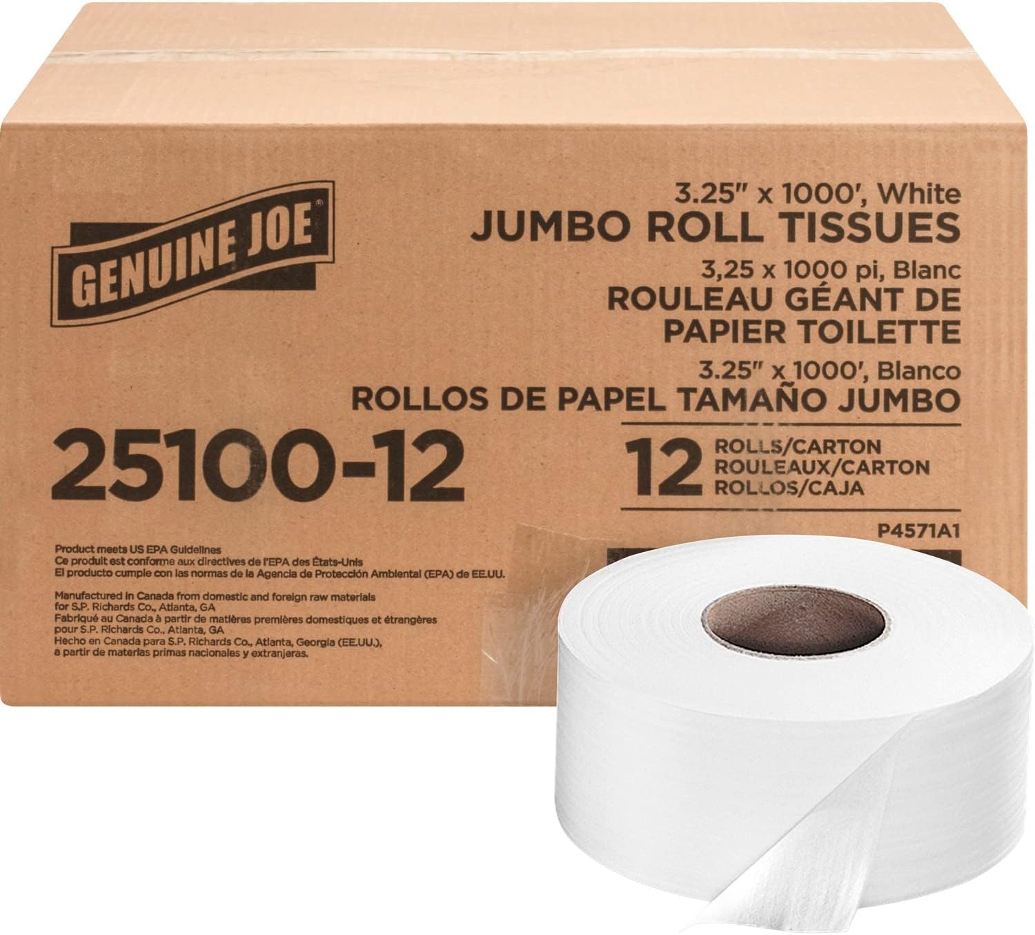 Genuine Joe 2-ply Jumbo Roll Dispnsr Bath Tissue