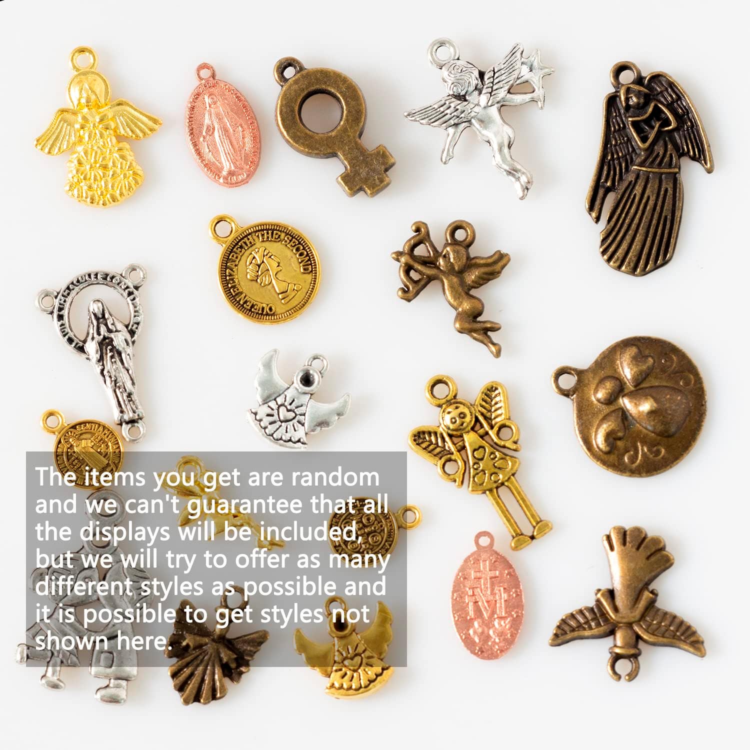 stino 100g Metal Pendant Charms for Jewelry Making, Bulk Silver & Gold Plated Charms for Braclet Necklace Crafts, Animal Plant Flower Pet and so on image 2