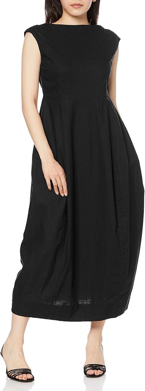 Amazon Co Jp ミラオーウェン リネン混コクーンシルエットワンピ 09wfo1181 レディース Blk 日本 0 日本サイズ7 号相当 服 ファッション小物