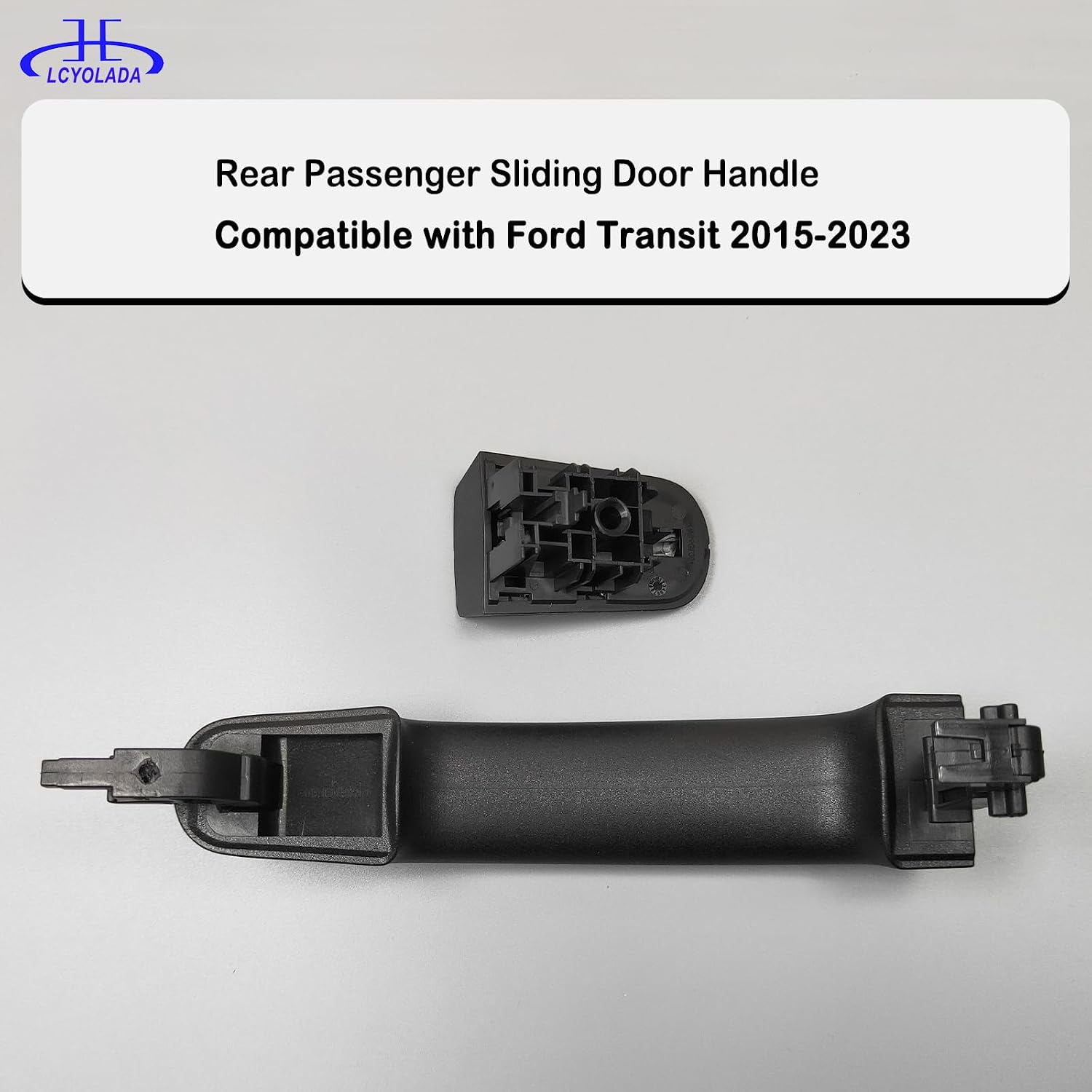 Exterior Rear Passenger Sliding Door Handle for 2015-2023 Ford Transit T150 T250 T350 Van, Replaces# BK2Z-6126604-A, BK2Z-61218B08-A, 97699, Textured Black