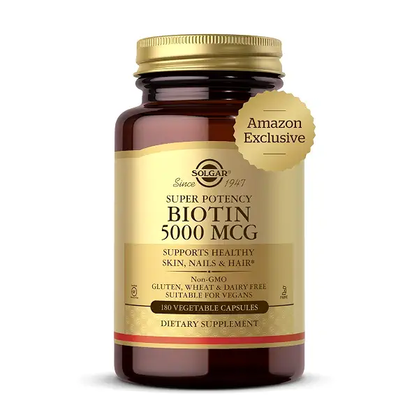 Solgar Biotin 5000 mcg - Supports Healthy Skin, Nails & Hair - Supports Energy Production & Metabolism - Vitamin B - Non-GMO, Vegan, Gluten Free - 180 Count 1