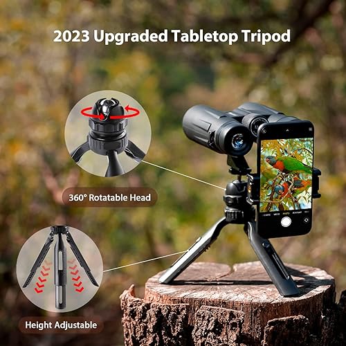 Miniatura 3 de Usogood Binoculares de 12 x 50 para adultos con trípode impermeable compactos prismáticos para observación de aves senderismo viajes caza y eventos