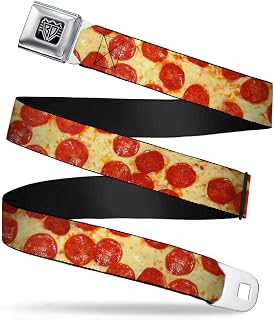 Buckle-Down Seatbelt Belt - Pepperoni Pizza Vivid - 1.0" Wide - 20-36 Inches in Length