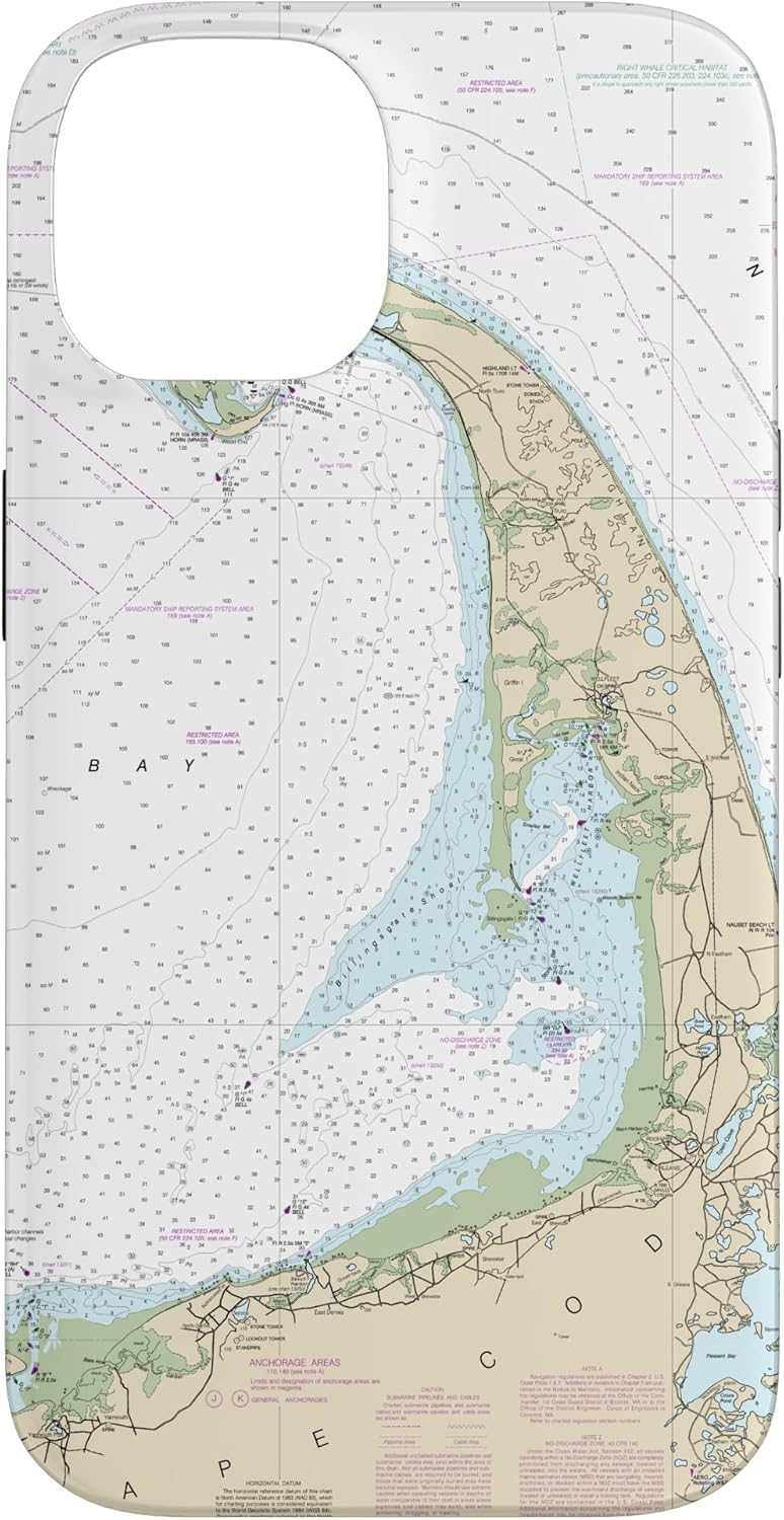 Nautical Chart - Cape Cod Bay Case for iPhone 15