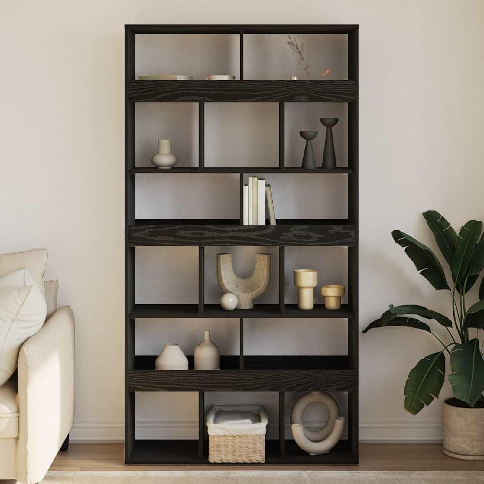 Armadio per Libri 15 Livelli 100 x 33 x 93.75 cm Rovere Nero