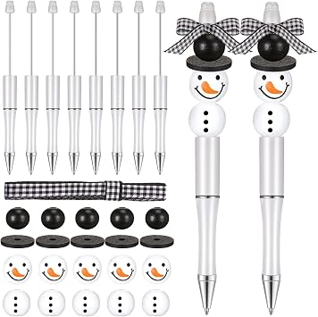 Christmas Beadable Pens Bulk, 51 Pcs