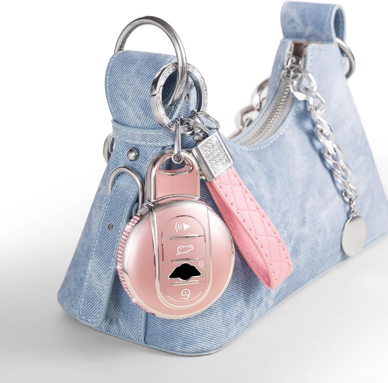 for BMW Mini Key Fob Cover with Ultralight Crystal TPU Keychain Compatible with BMW Mini Cooper F54 F55 F56 F57 F60. image 3