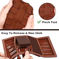 Vista 7 de Webake Molde de barra de chocolate profundo para relleno, molde de silicona para chocolate para rellenar chocolate, caramelos, cera derretida