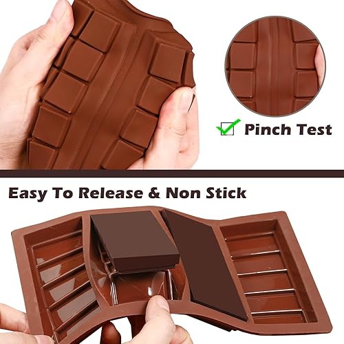 Miniatura 7 de Webake Molde de barra de chocolate profundo para relleno, molde de silicona para chocolate para rellenar chocolate, caramelos, cera derretida