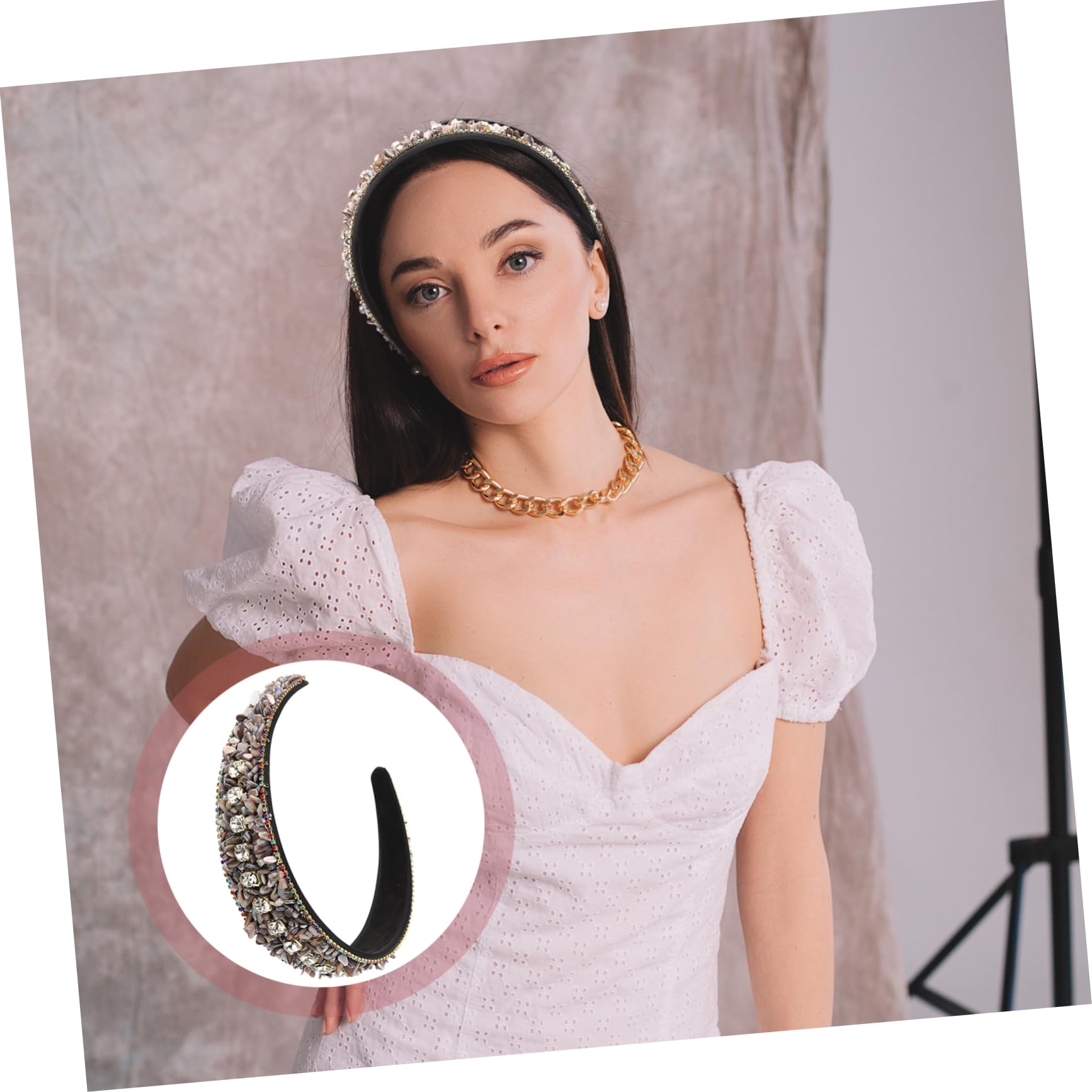 FRCOLOR 3pezzi Fascia Per e Cerchietto Per Matrimoni e Speciali Accessorio Per e Fotografia