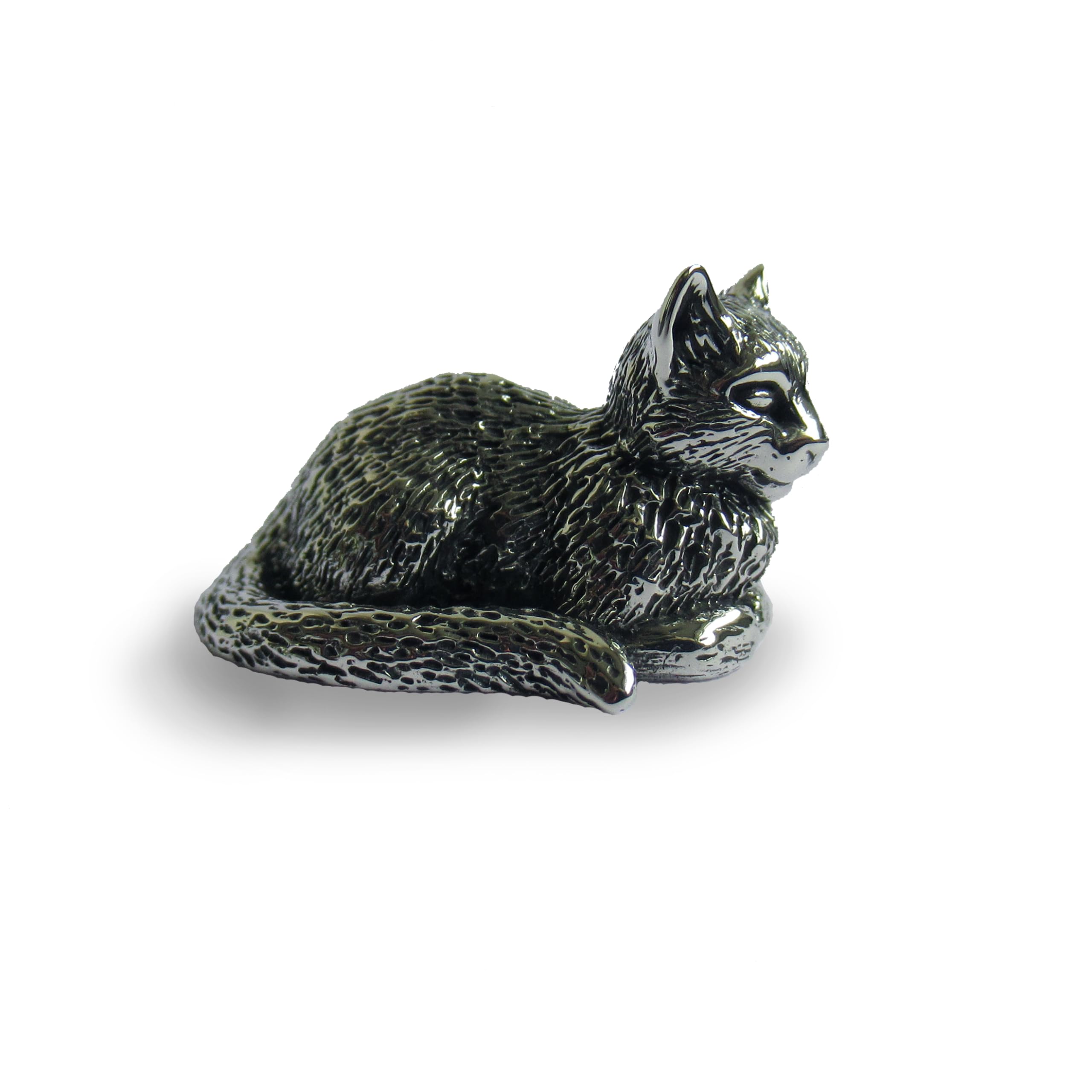 Cat figurine, solid hallmarked sterling silver ornament