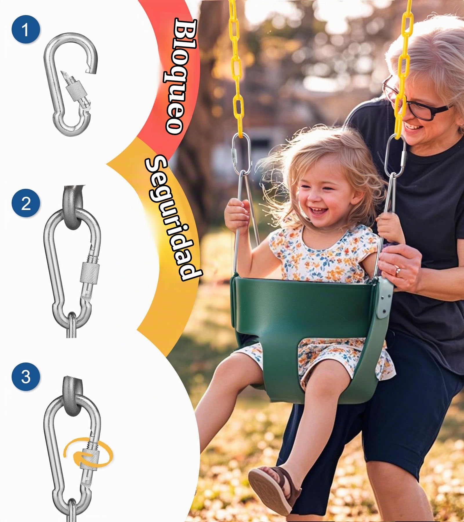 little dove Cubo Completo de Respaldo Alto, Columpio para niños pequeños con Cadenas recubiertas y protección Triangular contra pellizcos para Mayor Seguridad, Columpio de bebé para Exterior con