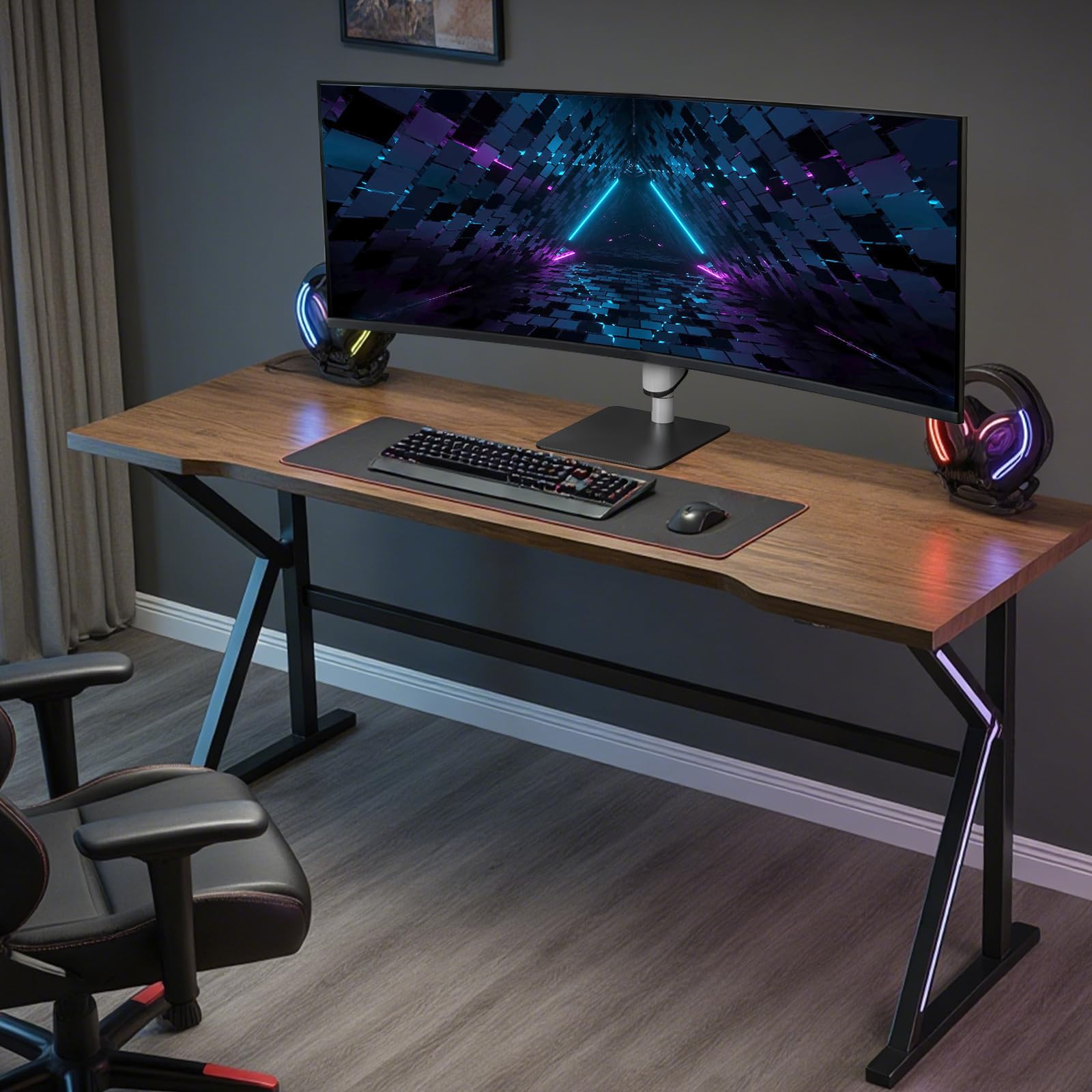 PUTORSEN Supporto per monitor indipendente per schermo da 17 a 49 pollici fino a 18 kg, ultra ampio supporto per monitor 1 monitor, regolabile in altezza, inclinabile, VESA 75/100 mm