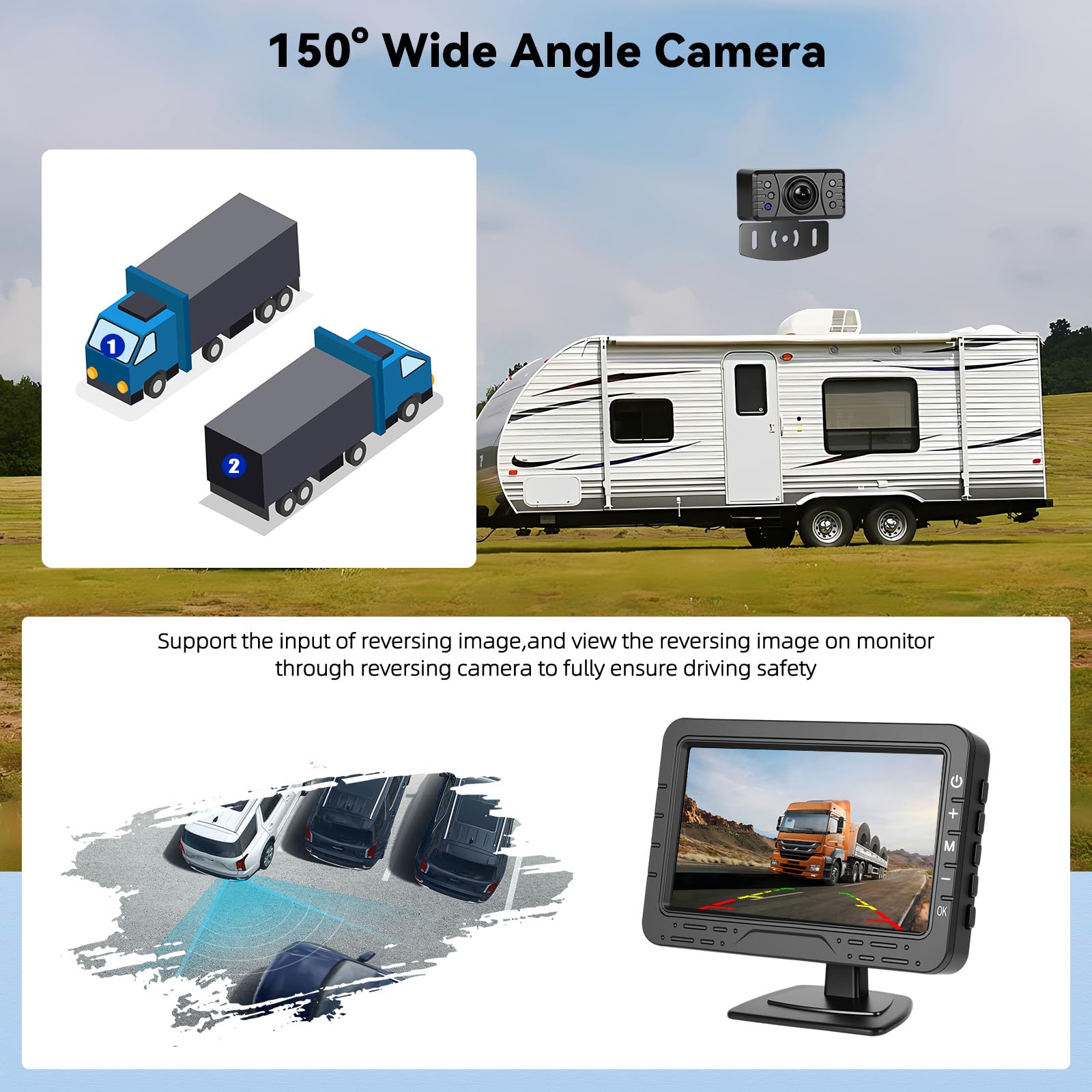 AHD Inalámbrico Cámaras Traseras para Coches con 4,3 Pulgadas de Señal Digital IP68 Impermeable de Visión Nocturna de Gran Angular de la Ventosa Puede DC12V Matrícula de la Cámara