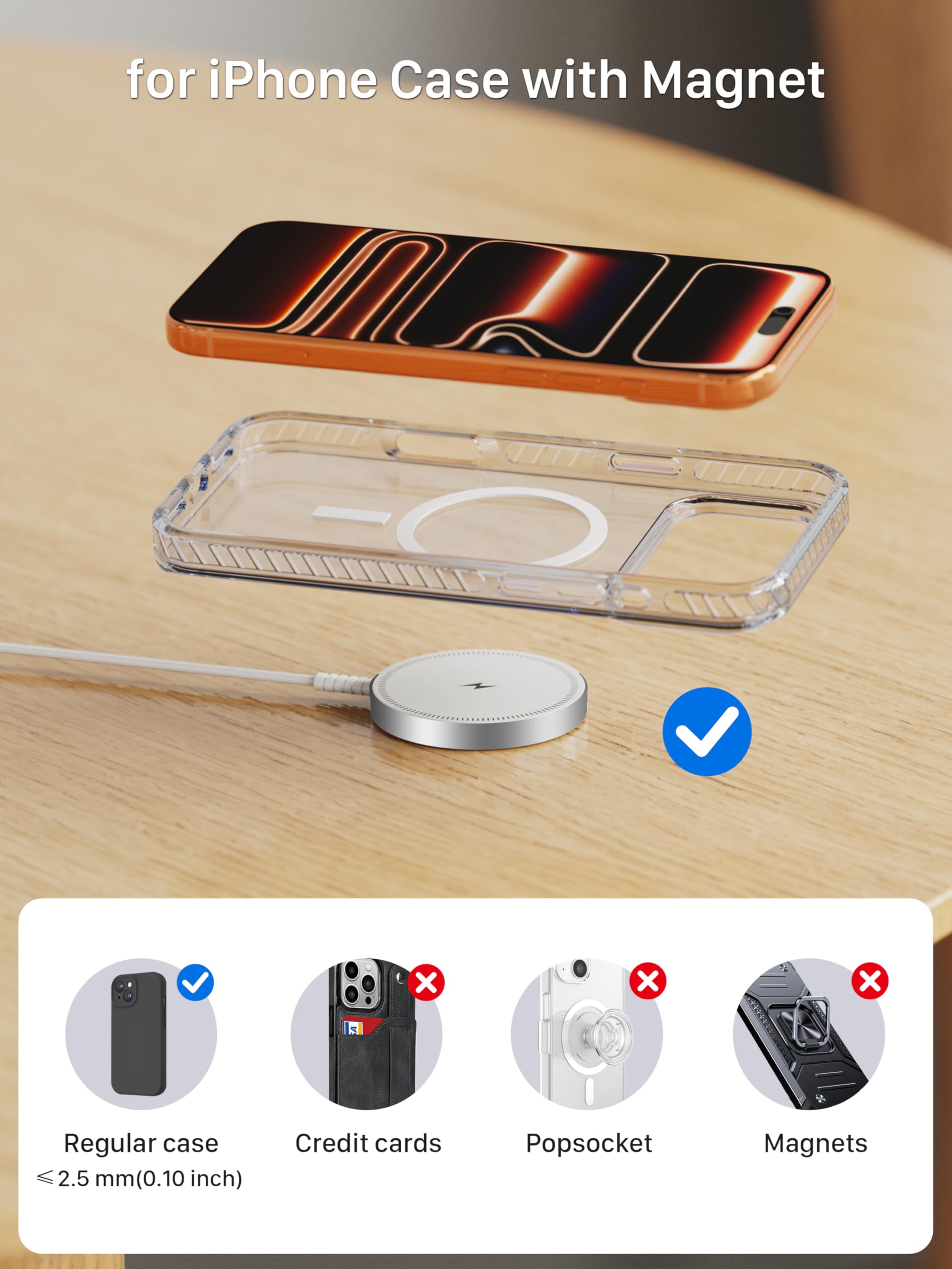 Magnetyczne ładowarka do stacji ładującej kompatybilna z Phone 17 16 15 14 13 12 (1PCS Biały)