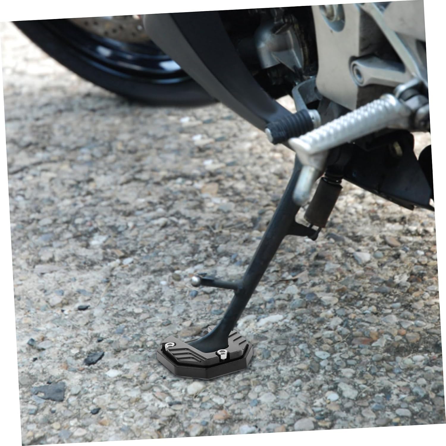 MAGICLULU Motorcycle Kickstand Pad Non- Support Base for Soft Ground Grass and Hot Pavement Side Stand Extension for Motorcycles and