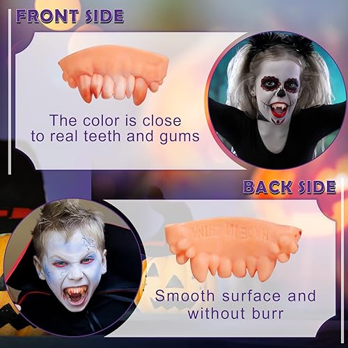 Miniatura 5 de Giveme5 - 10 dientes falsos podridos, dientes de vampiro, dentaduras postizas, dientes feos de broma, accesorios para fiesta de disfraces de